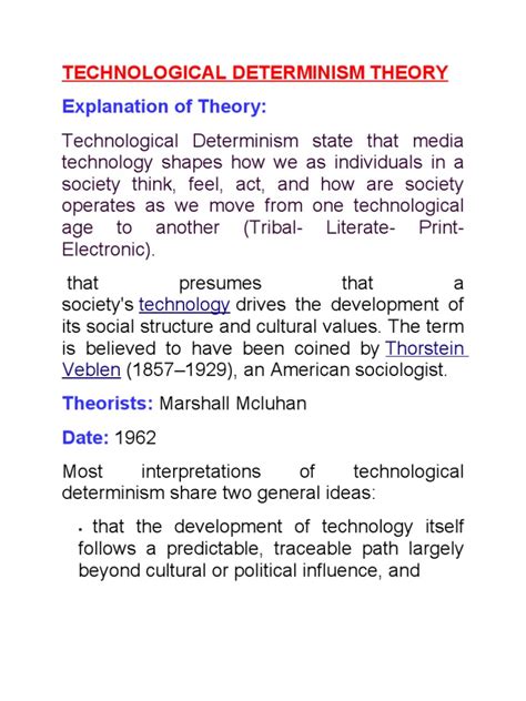 Technological Determinism Theory | Academic Discipline Interactions ...