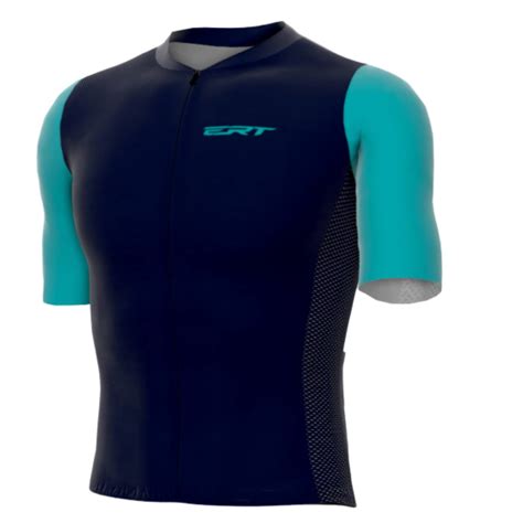 Camisa Ert Euro Safira Unissex Modelagem Fit Ciclismo Azul E Verde