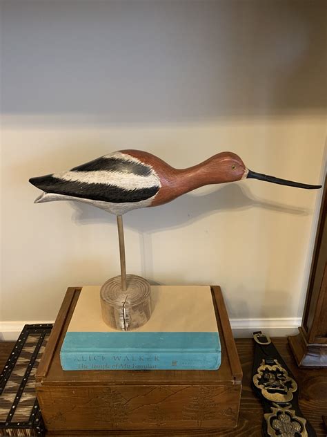 Vintage Hand Carved Bird Wooden Shorebird On Stand Hand Etsy Hand