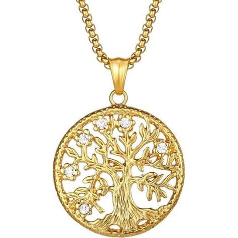 Collier Pendentif Arbre De Vie Pour Homme En Acier Inoxydable Avec