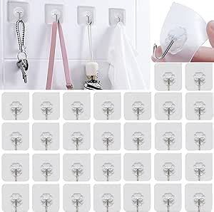 Dabi 30Pcs Ganchos De Pared Autoadhesivos Gancho De Pared Ganchos