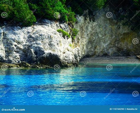 Blue lagoon, Greece. stock photo. Image of blue, beach - 110744290