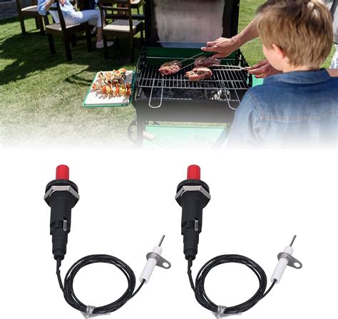 2 Pcs Piezo Spark Ignition BBQ Grill Push Button Piezo Igniter 1 Out 2