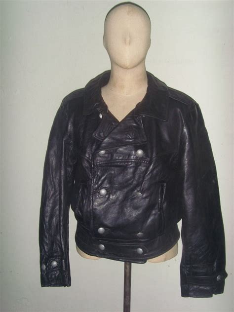 40s Swedish Black Motorcycleflying Leather Jacket Oje Etsy