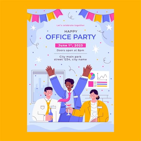 Free Vector Hand Drawn Office Party Template