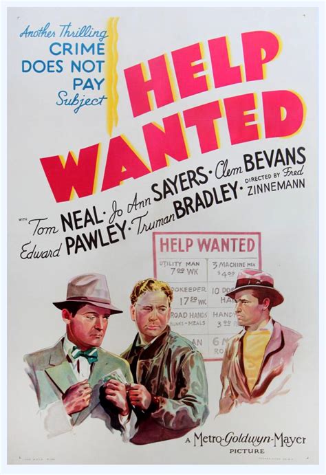 Help Wanted 1939 One Sheet Poster Walterfilm