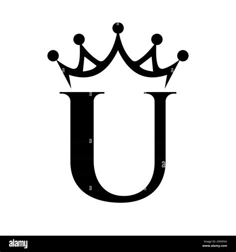 Letter U Crown Logo For Queen Sign Beauty Fashion Star Elegant