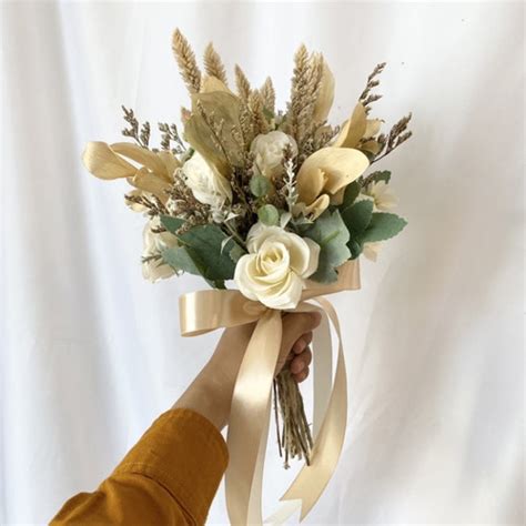 Jual Buket Bunga Rustic Hand Bouquet Dried Flower Edelweis Premium