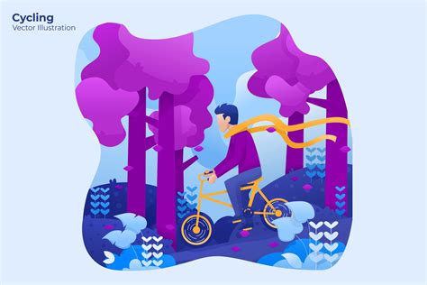 Cycling Vector Illustration Technology Illustrations ~ Creative Market