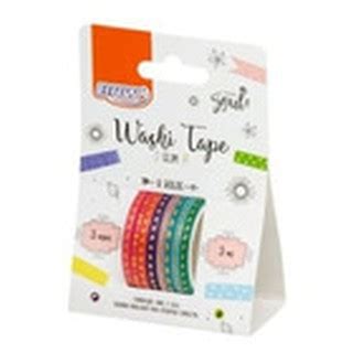 Washi Tape Slim Embalagem 8 Unidades Fitas Estreitas BRW