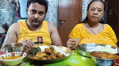 Eating Show Eating Rice With Kolmi Sakh Vaja Spicy Mutton Curry