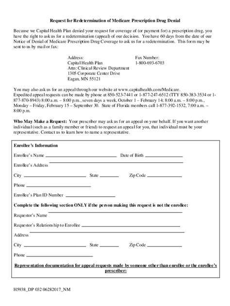 Fillable Online Request For Redetermination Of Medicare Prescription