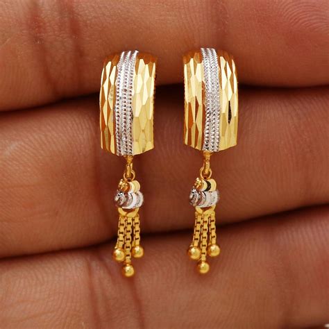 22kt Gold Hoop Earrings For Women T Valentine Day T Etsy