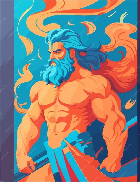 Premium Vector A Zeus With Fantasy Background For 4k Wallpaper For Pc And Desktop