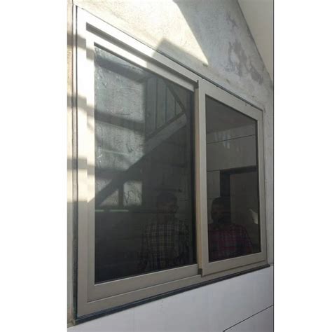 Power Coated 2 Track 8mm Aluminum Glass Sliding Kitchen Window Size