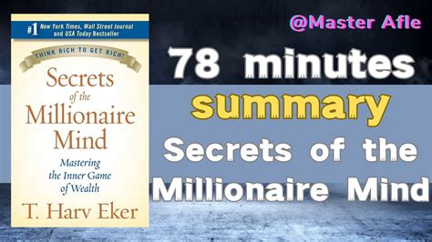 Summary Of Secrets Of The Millionaire Mind By Harv Eker Minutes