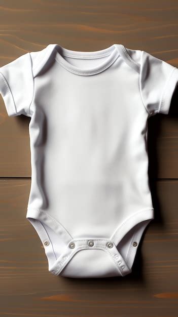 Premium Ai Image Mockup Of A White Baby Short Sleeve Bodysuit For