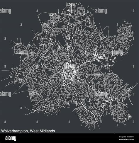 Street Roads Map Of The Metropolitan Borough And City Of Wolverhampton