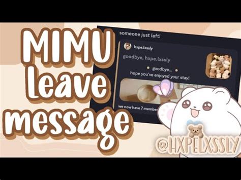 Mimu Goodbye Leave Message With Slash Commands YouTube