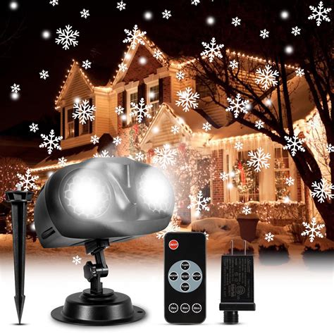 Aloveco Christmas Projector Lights Outdoor Led Snowflake Projector