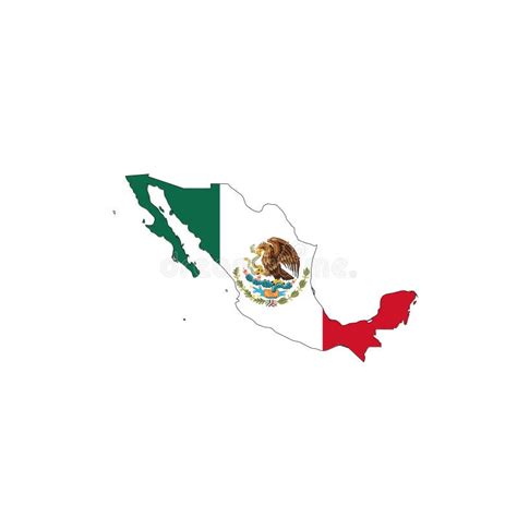 Mexico Nationale Vlag In Een Vorm Van Landkaart Vector Illustratie