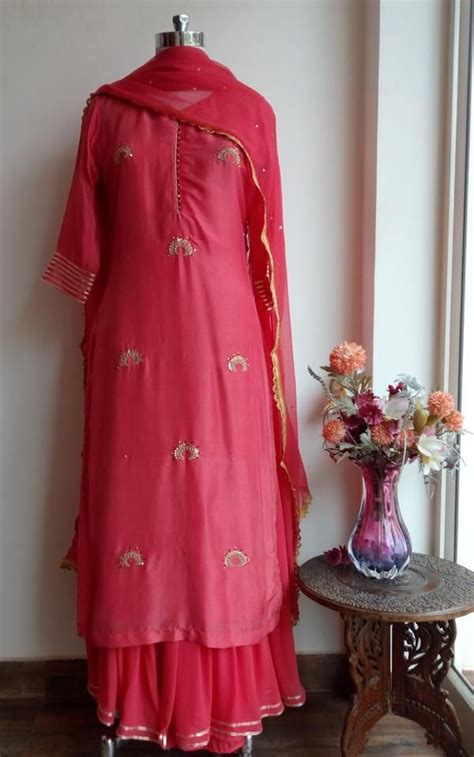 Peach Zardozi Kurta Set Artofit