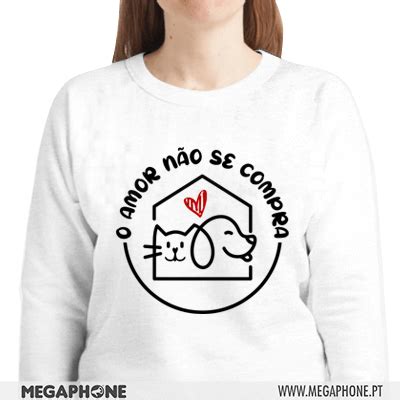 Amor não compra Megaphone Loja Online de T Shirts Personalizadas