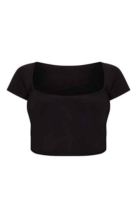 Shape Black Bralet Detail Cut Out Crop Top Prettylittlething