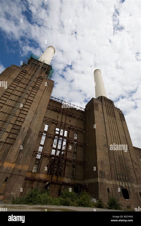 Battersea Power Station chimneys London England Stock Photo - Alamy