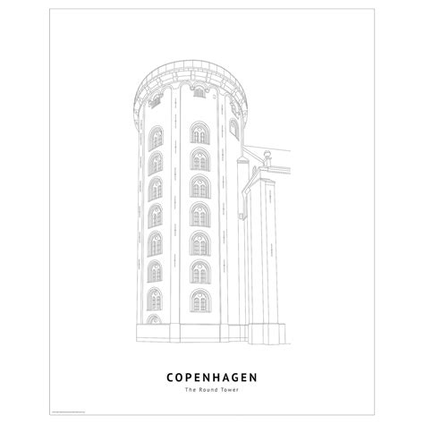 Bild Poster Round Tower Copenhagen 40x50 Cm Ikea