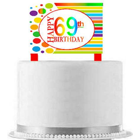 CakeSupplyShop Item#AE-070 Happy 69th Birthday Rainbow Elegant Cake ...