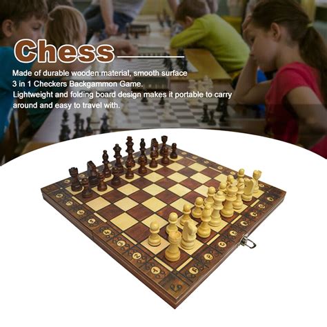 Large Magnetic Wooden Folding Chess Set Felted Gam Grandado