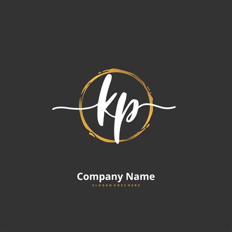 KP Initial Handwriting And Signature Logo Design With Circle Beautiful