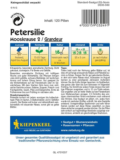 Kiepenkerl Petersilie Profi Line Mooskrause Grandeur Kaufen Bei Obi