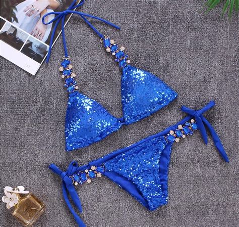 Wholesale Womens Swimwear At 11 25 Get Sexy Sequins Rhinestone Bikini