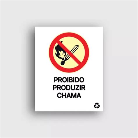 Placa De Sinalização Pvc Proibido Produzir Chama P2 MercadoLivre