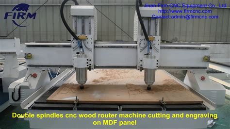 Double Spindles Cnc Wood Router Machine Cutting And Engraving On MDF