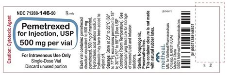 Pemetrexed Injection Package Insert Prescribing Information Drugs