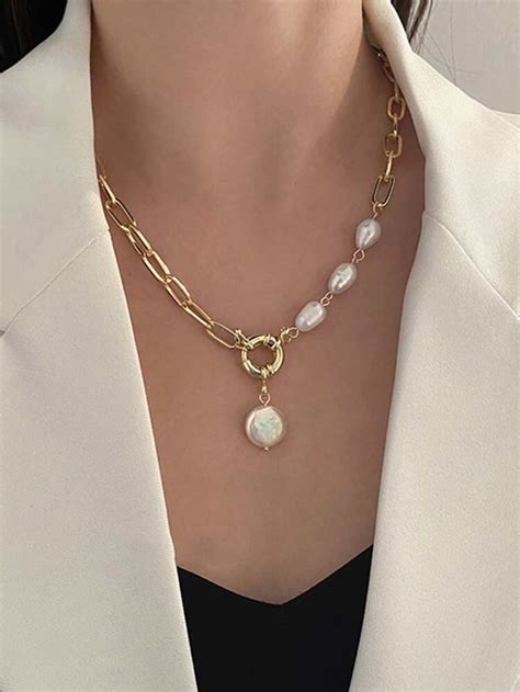 Free Returns Free Shipping On Orders Faux Pearl Decor Necklace