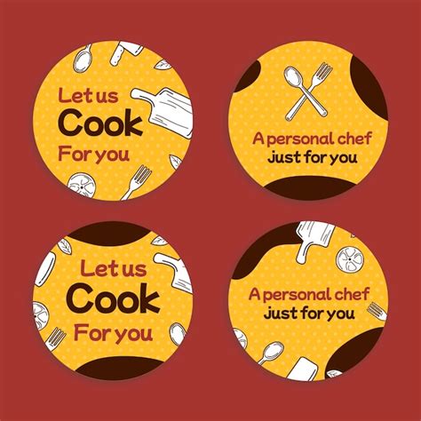 Free Vector Hand Drawn Chef Career Labels