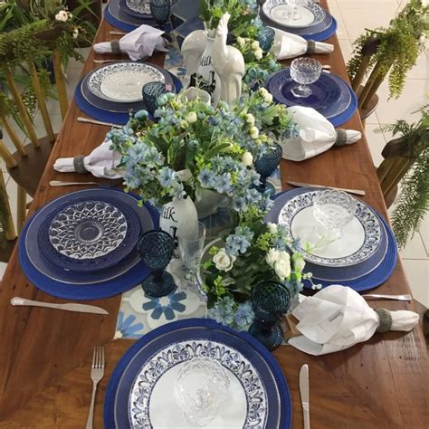 Mesa Posta Azul Decora Es Lindas Para Inspirar Mesas De Jantar