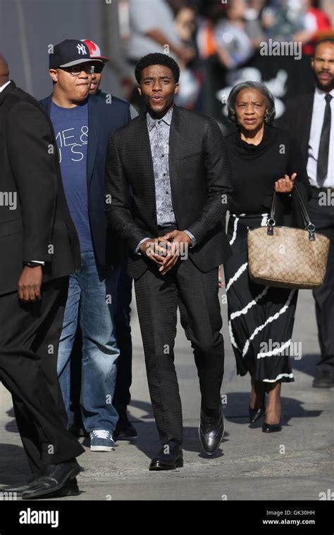 Chadwick Boseman seen arriving to the ABC studios with his family Featuring: Chadwick Boseman ...