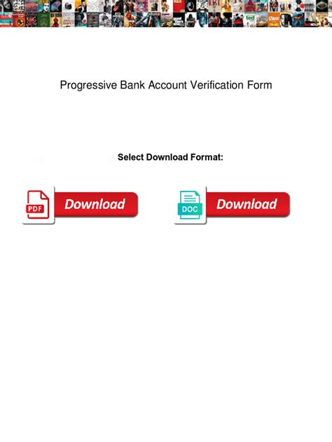 Fillable Online Progressive Bank Account Verification Form Progressive