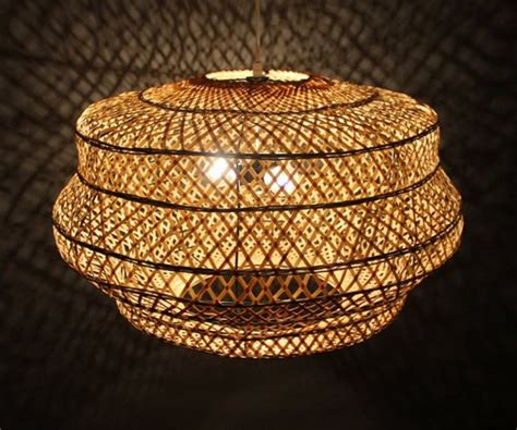 Natural Bamboo Lampshade Fixture Bamboo Lighting Pendant Etsy