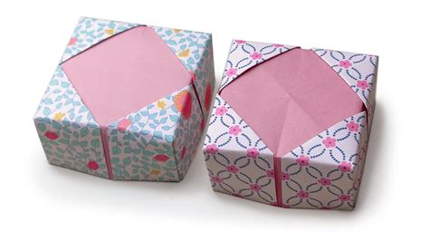 Origami Masu Box Lid Variation V1 Tutorial Paper Kawaii YouTube