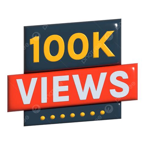 100k Views Celebration Badge For Youtube Thumbnail Design Vector 100k