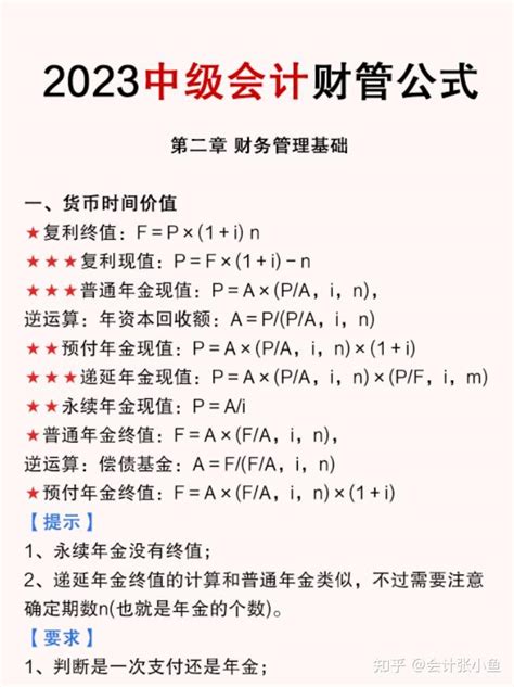 中级会计考试必备：2023中级会计财管公式大全！要考的都在这里 知乎