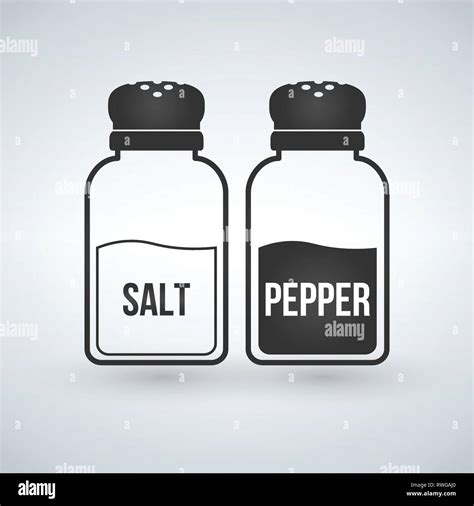 Salt And Pepper Shakers Flat Design Vector Icon Isolated On White Stock