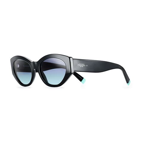 Tiffany Blue® oval sunglasses in black acetate. | Tiffany & Co. US