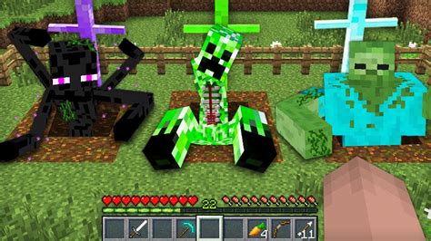 Minecraft Mutant Zombie Enderman Creeper Secret Graves Monster School